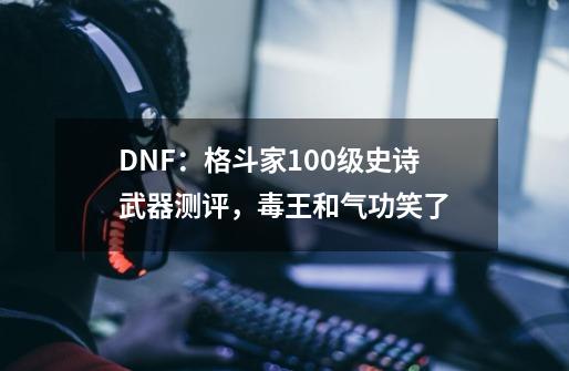 DNF：格斗家100级史诗武器测评，毒王和气功笑了-第1张-游戏相关-大福途网